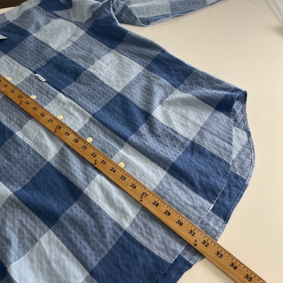 vtg LEVI'S Silvertab 90s Baby Blue Check Textured Button Down Shirt Mens Medium - Picture 7 of 8